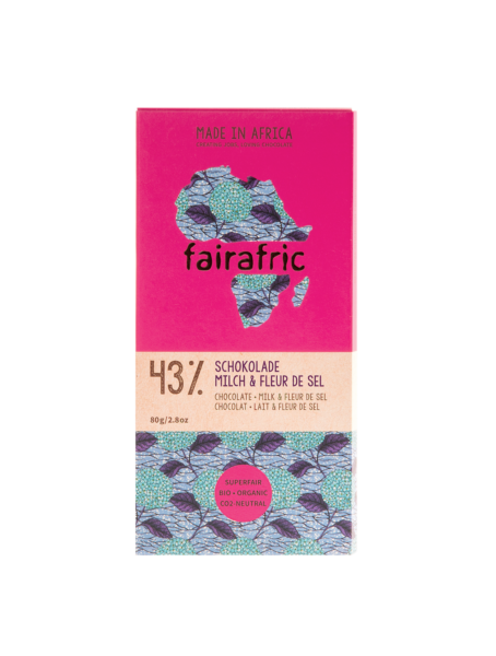 fairafric Schokolade 43 % mit Milch & Fleur de Sel